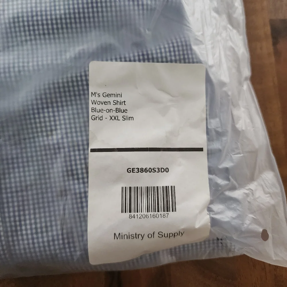 Ministry of Supply Gemini Blue Check Woven Button Down Shirt Size XXL NWT - Picture 9 of 12
